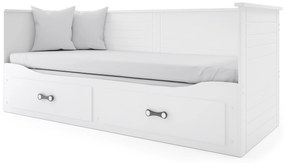 Jednolôžková rozkladacia posteľ 90 cm Harum (biela) (s roštom, matracom a úl. priestorom). Vlastná spoľahlivá doprava až k Vám domov. 1056441