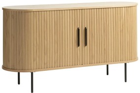 Nízka komoda v dekore duba s posuvnými dverami v prírodnej farbe 140x76 cm Nola – Unique Furniture