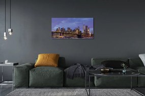 Obraz na plátne Sunset bridge river 100x50 cm