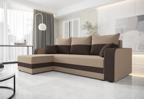 Expedo Rohová rozkládacia sedačka WELTA, 235x85x139, čierná/šedá, mikrofáze04/10