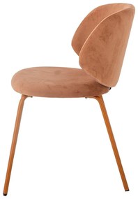 Oranžové zamatové jedálenské stoličky v súprave 2 ks Ponte – Bloomingville