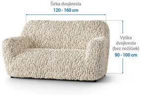 Bielastické poťahy VELVET béžové dvojkreslo (š. 120 - 160 cm)
