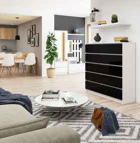 Komoda Kapil III (lesk čierny). Akcia -20%. Vlastná spoľahlivá doprava až k Vám domov. 1128652