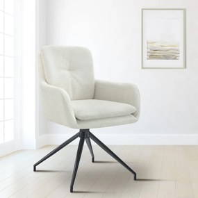 Jedálenská stolička Pickett - látka - krémová