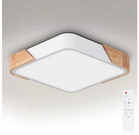 Brilagi - stmievateľné LED svietidlo PILANA LED/48W/230V dub/biela 42x42 cm + diaľkový ovládač