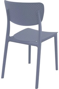 LUCY záhradná stolička bez podrúčok dark grey