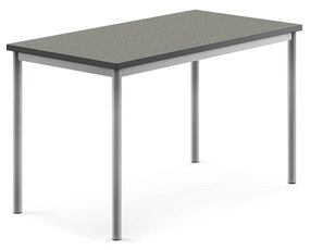 Stôl SONITUS, 1200x700x720 mm, linoleum - tmavošedá, strieborná