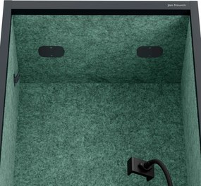Akustická kabína SALLY MentalBox 600 mm – antracitový korpus, zelené sedadlo