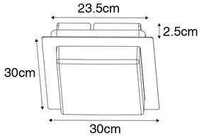 Moderné stropné svietidlo čierne štvorcové vrátane LED IP44 - Lys