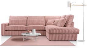 Rohová sedacia súprava LINCOLN LUX, pravá, růžová (Tilia 62)