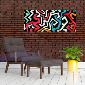 Obraz grafické abstrakcie (120x50 cm)