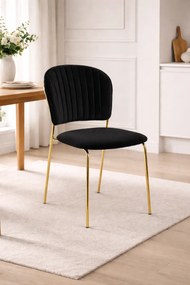 JEDÁLENSKÁ STOLIČKA SENNA ČIERNA + ZLATÉ NOHY