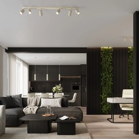 Závesné svietidlo Karbon, 3x béžové kovové tienidlo