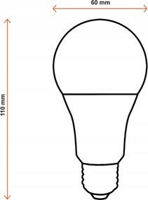 BERGE LED žiarovka - E27 - 10W - 800Lm - teplá biela