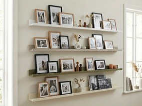 Nástenná polica na obrazy FOTOPLANK 120 cm, biela