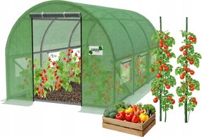 Garden Line 3-dielny zelený fóliový záhradný tunel 4 x 2,5 x 2 m