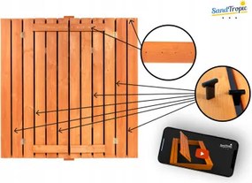 Sammer Zatváracie pieskovisko s lavičkami a strieškou, 120x120 cm SB0755