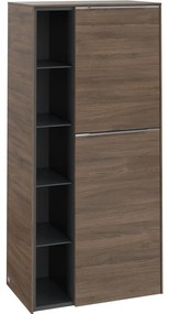 VILLEROY &amp; BOCH Subway 3.0 závesná prostredná skrinka, 2 dvierka + 1 priehradka, pánty vpravo, 574 x 362 x 1200 mm, Arizona Oak, C59900VH