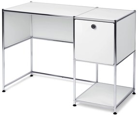 Kovový písací stôl »CN3« s výklopnými dvierkami, biely