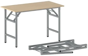 Konferenčný stôl FAST READY so striebornosivou podnožou 1200 x 600 x 750 mm, buk