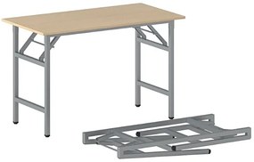 Konferenčný stôl FAST READY so striebornosivou podnožou 1200 x 600 x 750 mm, buk
