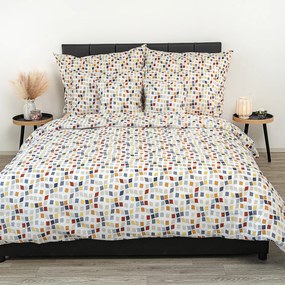 Kvalitex Krepové povlečení Mozaika , 200 x 200 cm,2x 70 x 90 cm, 200 x 200 cm, 2 ks 70 x 90 cm