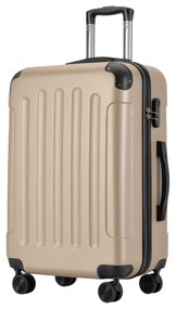 Stredný kufor so 4 kolieskami 65x44,5x27 cm, veľkosť M, šampanská farba
