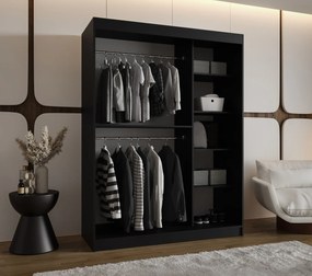 Šatníková skriňa 150 cm Lulu (čierna). Akcia -20%. Vlastná spoľahlivá doprava až k Vám domov. 1125975
