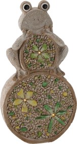 ZÁHRADNÁ FIGÚRKA – ŽABA NA KAMENI, PLOCHÁ, 25 x 9 x 49 CM, LED *7331