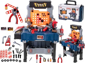 KIK Detská dielňa 65 dielov – hračka stôl s náradím a kufríkom pre deti 3+