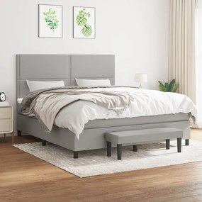 Boxspring posteľ s matracom svetlosivá 100x200 cm látka 3136525
