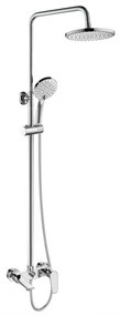 Invena Dokos, nástenná vaňová batéria so sprchovou sadou s dažďovou hlavovou sprchou O20 cm, chrómová, INV-AU-19-B01-V