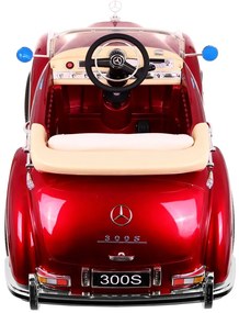 Mercedes Benz 300S Retro pre deti  + diaľkové ovládanie + EVA + free Start + LED MP3 - červené