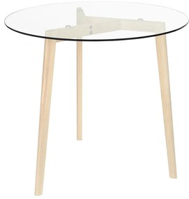 Jedálenský stôl priehľadný 80 cm tvrdené sklo 322783