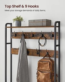 Multifunkčný vešiak na kabáty s botníkom a lavicou, 180x85x30cm