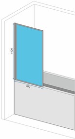 Rea LAGOS 1 FIX - vaňová zástena, 1-krídlová, 70 x 140 cm, čierna-transparentná, REA-K4560