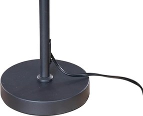 Stolová lampa čierna s zamatovým tienidlom s dizajnom krokodílej kože 35 cm - Parte