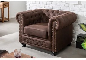Kreslo 40654 Chesterfield Vintage Hnedá  - Komfort-nábytok
