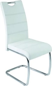 Jedálenská stolička Flora, biela ekokoža