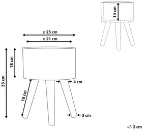 Stojanový kvetináč 25 x 25 x 35 cm sivý ARGINIA Beliani