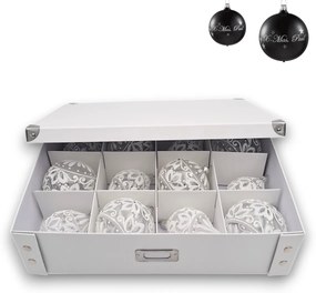 Zeller Present Triediaci organizér s priehradkami na vianočné gule a ozdoby, biely