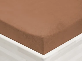 Jersey napínacie prestieradlo JR-023 Orieškovo hnedé 90 x 220 - výška 20 cm