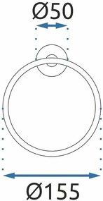 Rea Mist 05, okrúhly prsteňový vešiak na uterák 332915, oceľová, REA-06903