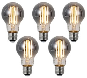 Sada 5 ks Inteligentné stmievateľné LED žiarovky E27 A60 dymové 4,9 W 150 lm 1800 K