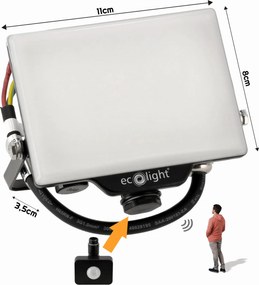 ECOLIGHT LED reflektor 20W 2v1 - studená biela