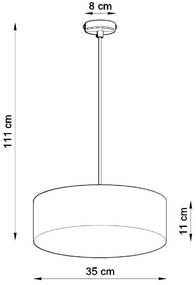 Sivé závesné svietidlo ø 35 cm Atis – Sollux