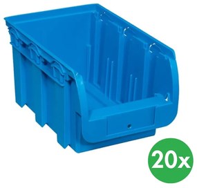 Plastový box COMPACT, 154 x 235 x 125 mm, 20 ks, modrý