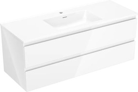 Mexen Orio, kúpeľňová skrinka 120 cm s umývadlom Otis, 2 zásuvky, biela lesklá, 91A10-12047-2-BFF00-W18M00