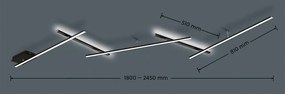 Matne čierne LED stropné svietidlo so stmievačom 50x245 cm Indira – Trio
