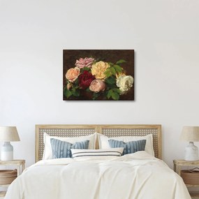 Obraz - Henri Fantin-Latour, Roses de Nice on a Table, reprodukcia (70x50 cm)